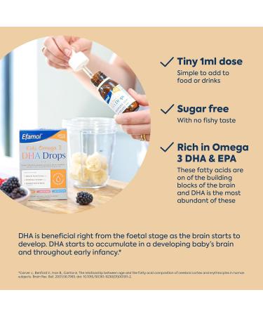 Efamol Kids Omega 3 DHA Drops - Natural Lemon Flavour - Sugar Free - Infants to Adults - Buy Online on GoSupps.com