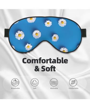 White Daisy Light Blocking Eye Mask - Soft Adjustable Sleep Mask for Travel & Yoga - Buy Online on GoSupps.com