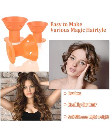 40-Piece Silicone Curlers - Overnight Magic Hair Curlers Without Heat for Long & Short Hair (Orange) - Buy Online on GoSupps.com