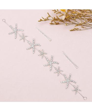 Bridal Hair Accessories - Starfish Headband for Beach Wedding (Silver) - Buy Online on GoSupps.com