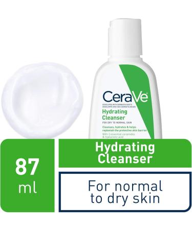 CeraVe Hydrating Face Wash Travel Size Daily Facial Cleanser for Dry Skin Fragrance Free 87 Milliliters 87 ml (Pack of 1) Face Wash - Buy Online on GoSupps.com