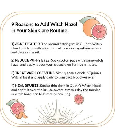 Quinn's Alcohol-Free Witch Hazel with Aloe Vera 16oz (Pink Grapefruit & Orange Rind) - Gentle Toner & Skin Soother - Buy Online on GoSupps.com
