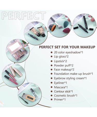 All-in-One Makeup Kit for Women - 20 Color Eyeshadow Palette Foundation Brushes & More - Perfect Gift for Girls & Teens - Buy Online on GoSupps.com
