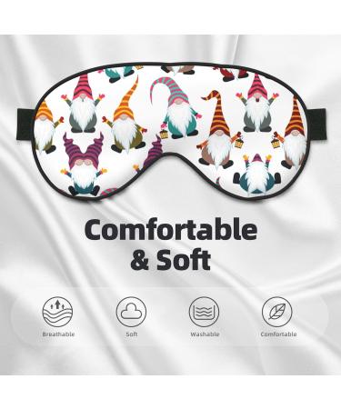 Xmas Funny Gnomes Print Soft Adjustable Sleep Eye Mask - Blackout Silk Blindfold for Men & Women | Perfect Holiday Gift - Buy Online on GoSupps.com