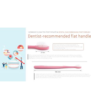 Gemmove Dental Duo Toothbrushes - Anti-Bacterial Embossed Bristles Family Pack of 8 | International Shipping Available - Buy Online on GoSupps.com