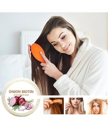 Onion Biotin Shampoo Bar 60 g onion rosemary shampoo deep cleansing and hydration hydration deep cleansing onion solid hair soap for all hair types - Buy Online on GoSupps.com