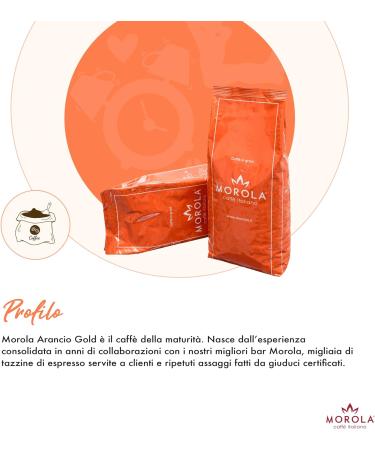 Morola Caff Italiano - Coffee beans - Morola Arancio Gold - 1000g bag - Pack of 1kg coffee beans - Made in Italy - Buy Online on GoSupps.com