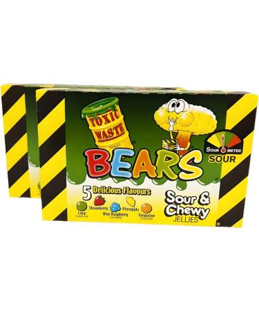 Toxic Ultra Sour Gummy Bears Assorted Fruit Flavors 5 Flavors per Box Pack of 2 - Buy Online on GoSupps.com