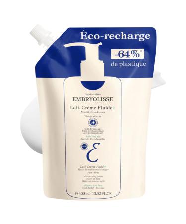Embryolisse Lait Creme Fluid+ Face & Body Cream Refill. Natural Lightweight Moisturizer for All Skin Types. Hydrating Lotion with Shea Butter & Aloe Vera 13.52 Fl Oz