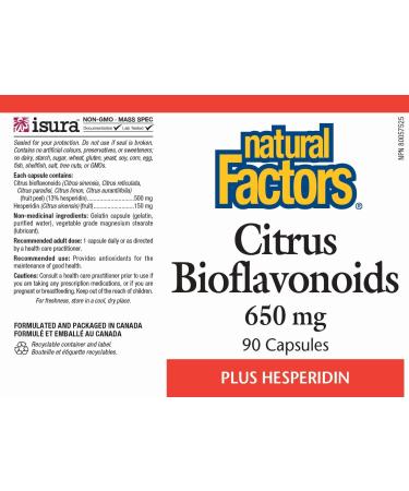 Natural Factors Citrus Bioflavonoids Plus Hesperidin 650mg â€“ 90 Capsules for Health Benefits - Buy Online on GoSupps.com