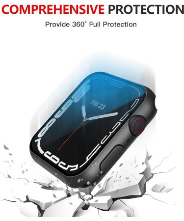 Misxi Waterproof Hard Case with Tempered Glass for Apple Watch Series 6/SE/5/4 40mm - Durable Protective Cover with Screen Protector (2-Pack) Matte Black - Buy Online on GoSupps.com