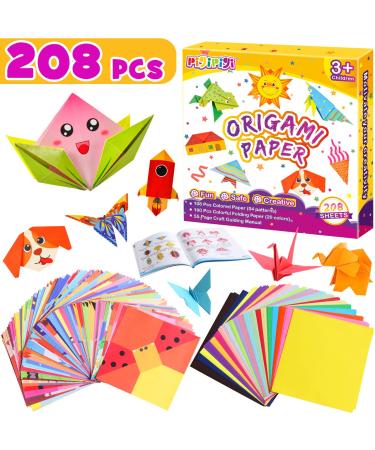 pigipigi Craft Origami Paper for Kids - 208 Sheets Vivid Colorful Folding Papers 54 Patterns Art Projects Kit for 5 6 7 8 9 10 11 12 Years Old Girl Boy Teen Birthday Gift Preschool Educational Toy