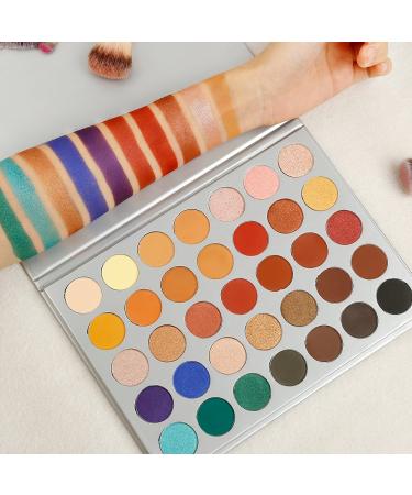 Portshade 35-Color Matte Eyeshadow Palette - High Pigment Vegan Creamy Colorful Shimmer & Matte Shades - Perfect for Green Red Gold Pink Nude Yellow Blue Looks - International Shipping Available - Buy Online on GoSupps.com