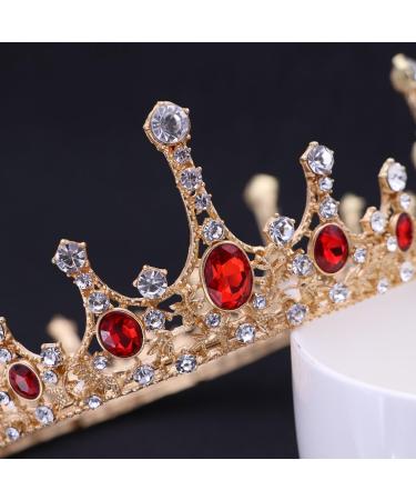 Frcolor Queen Crowns | Rhinestone Baroque Vintage Wedding Tiara & Crowns in Red - International Shipping Available - Buy Online on GoSupps.com