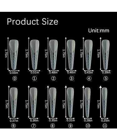 Vnjaoi 120-Piece Dual Nail Shapes Set - 12 Sizes Semi-Matte Poly Nail Gel Full Cover Coffin Nail Builder for DIY Gel Manicure & Nail Art Design - Buy Online on GoSupps.com