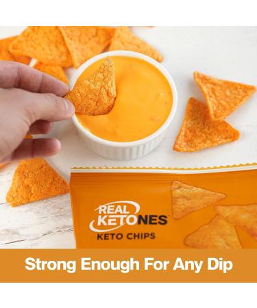 Real Ketones Keto Protein Chips with MCT - Nacho Cheese Flavor, 8 Pack - Low Carb Snack with Zero Sugar - Buy Online on GoSupps.com