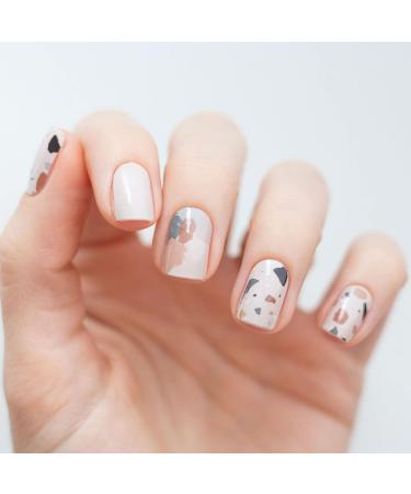 Avoa Beauty Nail Film - Italian Terrazzo Design Self-Adhesive Nail Wraps in Blue & Reddish Brown - Long-Lasting Nail Art for International Shipping - Buy Online on GoSupps.com