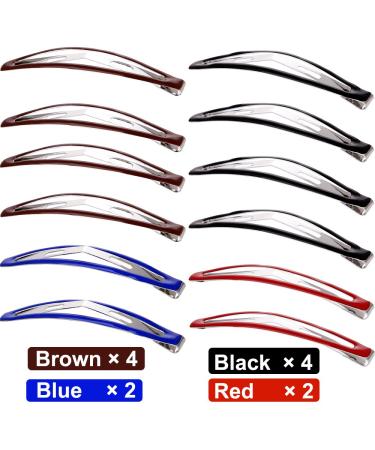 LONEEDY 12 Pack Large Metal Hair Snap Clips - No-Slip Barrettes for Women/Girls (Mixed Color) - Buy Online on GoSupps.com
