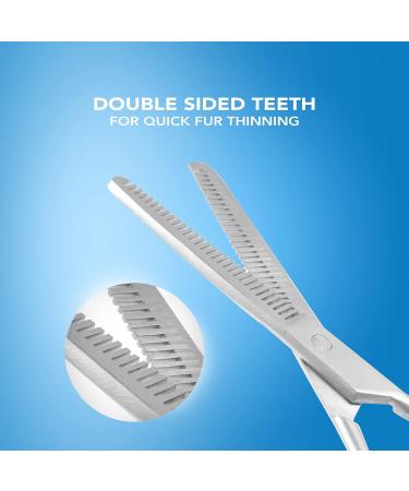 Wahl Steel Thinning Scissors 6.5 Inch - Professional Shears for Pets Grooming - Ideal for Cats & Dogs - Double Sided Blades for Precise Trimming - Sharp Toothed Scissor for Thin Animal Hair - Buy Online on GoSupps.com