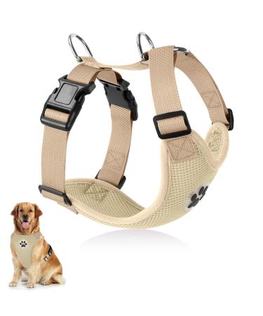 Slowton dog harness for dogs no pull safety harness Small medium dogs breast harness Dog harness soft padded breathable lug beige