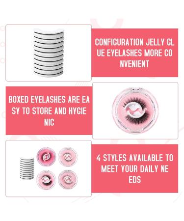 Self Adhesive Eyelashes Reusable 4 Pair Pre Glued Eyelashes False Eyelashes Self Adhesive Lashes Preglued Eye Lashes 3D Lashes Stick on Eyelashes No Glue Needed Waterproof Natural Look False Lashes - Buy Online on GoSupps.com