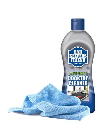 Black Swan Distributors - Bar Keeper s Friend Cooktop Cleaner Lemon Scent (13 oz) & Non-Abrasive Washable Microfiber Cleaning Cloth (15x15 in) - Home Cleaning Supplies Kit