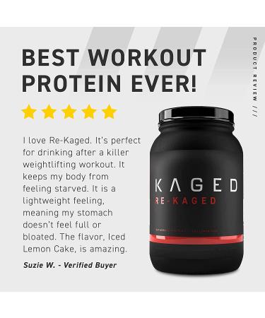 Post Workout Protein Powder  RE-KAGED Whey Protein Powder  Great Tasting Protein Shake with Whey Protein Isolate for Fast Post Workout Recovery with Complete BCAAs & EAAs (Iced Lemon Cake) - Buy Online on GoSupps.com