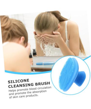 FRCOLOR Face Scrub Brush Silicone Face Brush Blue 7x7cm - Buy Online on GoSupps.com