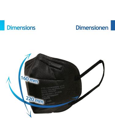 Virshields FFP2 Mundsprung Mask - 5-Layer Breathing Protection PFE 94% VFE 99.99% EN 149:2001 Certified Made in EU Available in Black - Pack of 10 - Buy Online on GoSupps.com