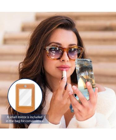 Leather Lipstick Case with Mirror - Mini Lip Gloss Organizer & Sailboat Design for International Shipping - Buy Online on GoSupps.com