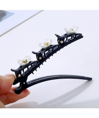 SENNI Crystal Stone Braided Hair Clips Set - 7PCS Sparkling Duckbill Hairpins with Flowers for Women and Girls (Style 3) - Buy Online on GoSupps.com