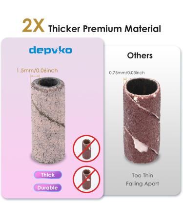 Depvko 120pcs Small Sanding Bands with 2pcs Nail Drill Bits - 240 Grit for Acrylic Nails, Gel Manicures, and Pedicures - Buy Online on GoSupps.com