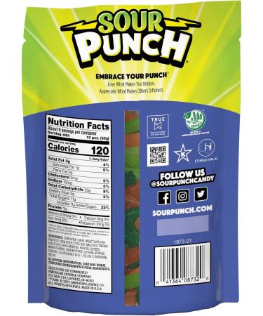 Sour Punch Assorted Flavor Sour Candy Bites 9oz Bag - Buy Online on GoSupps.com