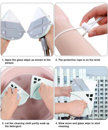 Magnetic Window Washer Double Sided Glass Cleaner Two-Sided Magnet Window Glass Washer with Retractable Rod for Kitchen Glass Welts Light Green - Buy Online on GoSupps.com
