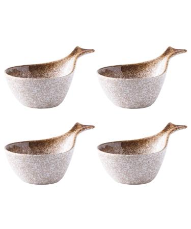 Sauce Dipping Saucer Sauce Dipping Bowls Sauce Dish Funny Fish-Shaped Fruit Salad Dessert Bowl Ceramic Dip/Dipping Bowls for Tomato Sauce Soy and Other Party Dinner - Set of 4(7.7 Oz) Soy