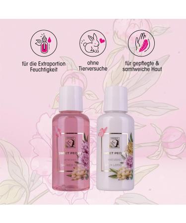 Accentra Sweet Peony Shower Set - Women's Gift Set in Elegant Box | Perfect for Valentine's Day Mother's Day & Christmas | 2-Part Care Set with Shower Gel & Body Lotion - Buy Online on GoSupps.com