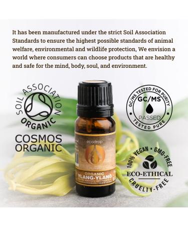 Certified Organic Ylang Ylang Essential Oil - 100% Pure Therapeutic Grade for Aromatherapy, Massage & Diffusers - 10ml + Free E-Book | Cananga Odorata - Buy Online on GoSupps.com
