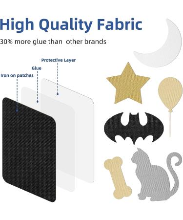 HTVRONT Iron on Patches Kit - 20 Pieces, 3.7x4.9 - Black White Gray Beige Brown Repair & Decorating Fabric Patches - Buy Online on GoSupps.com