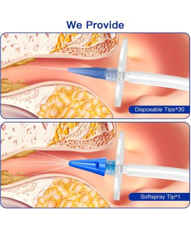Ear Wax Removal Tool Kit - 30 Nozzles Manual Ear Irrigation Cleaner for Adults & Kids - Effective Ear Cleaning System (Blue - Buy Online on GoSupps.com