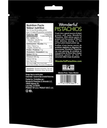Wonderful Pistachios in Shell Roasted and Salted 200 g Resealable Pouch - Buy Online on GoSupps.com