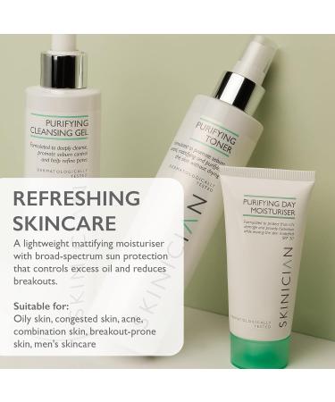 SKINICIAN Purifying Day Moisturiser SPF30 - Lightweight Moisturising Face Cream for Oily Skin - Mattifying Lotion - Anti-Wrinkle Face Moisturiser - Hydrating Formula Suitable for Problem Skin (50ml) - Buy Online on GoSupps.com