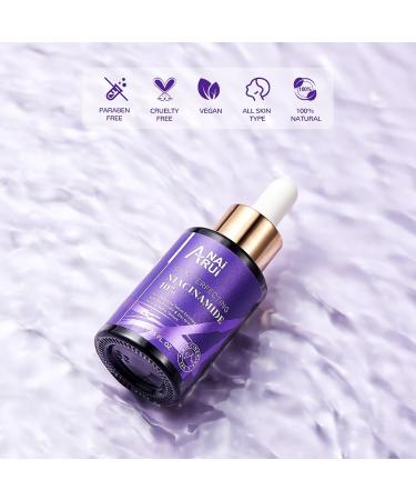 ANAiRUi 10% Niacinamide Facial Serum with Vitamin B3 Arbutin and Zinc - Reduce Dark Spots Blemish Pore Anti-Aging and Wrinkle - 30ml - Buy Online on GoSupps.com