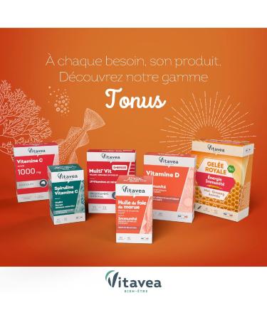 Vitavea - Cod Liver Oil - Immunity Natural Defenses Fortifying - Omega 3 DHA and Vitamins - Vitamin D and A - 40 Capsules - 40 Capsules - 40 Day Cure - Made in France - Buy Online on GoSupps.com