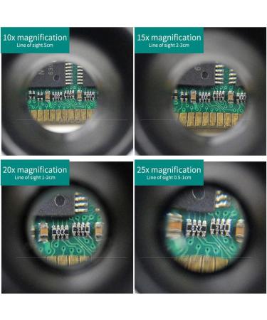 LED Head-Mounted Magnifying 10X 15X 20X 25X Eye Watch Repair Magnifier Glasses with 2 LED Lights (Color : Black) (Black) Full of Stars - Buy Online on GoSupps.com