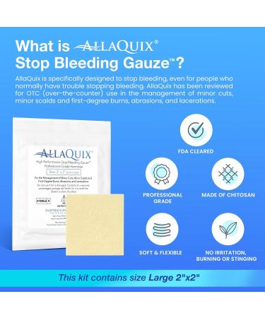 Stop Bleeding Quick Pack - AllaQuix Hemostatic Blood Stoppers (Gauze Bandage Nose Plug) | Fast International Shipping - Buy Online on GoSupps.com