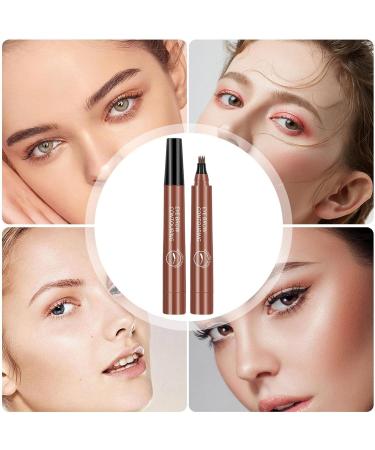 Liquid Eyebrow Pencil Brow Pencil with Fork Tip 4 Point Waterproof Eyebrow Pencil No Smudge Liquid Brow Quick Dry EyeLiner for Long Lasting Red Brown - Buy Online on GoSupps.com