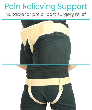 Vive Hernia Belt - Adjustable Support Truss for Single/Double Inguinal & Sports Hernias - Two Removable Pads - Recovery Aid (Small) - International Shipping - Buy Online on GoSupps.com