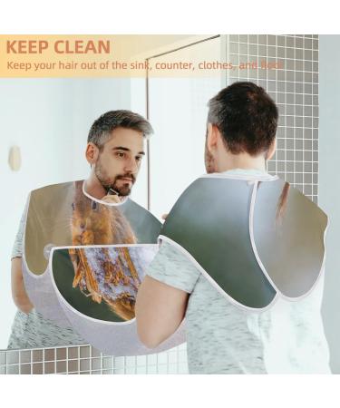 Winter Cute Squirrel Beard Bib Apron - Non-Stick Waterproof Grooming Cape for Men | Perfect Gift with Suction Cups - Buy Online on GoSupps.com