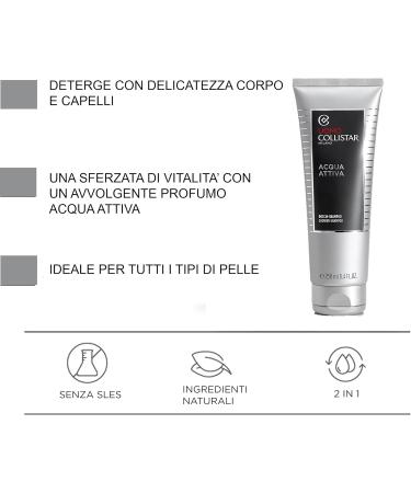 COLLISTAR Mens Active Water ShowerShampoo - Buy Online on GoSupps.com