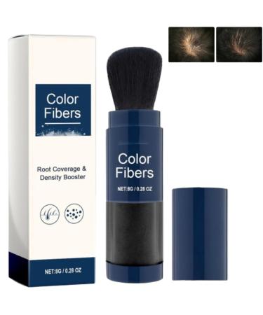 CRIVERY Supersize Color Fibers with Refill Set Black (8g) Temporary Hair Color for Root with Hair Thickening Fibers for Women Men - Hair Thickener